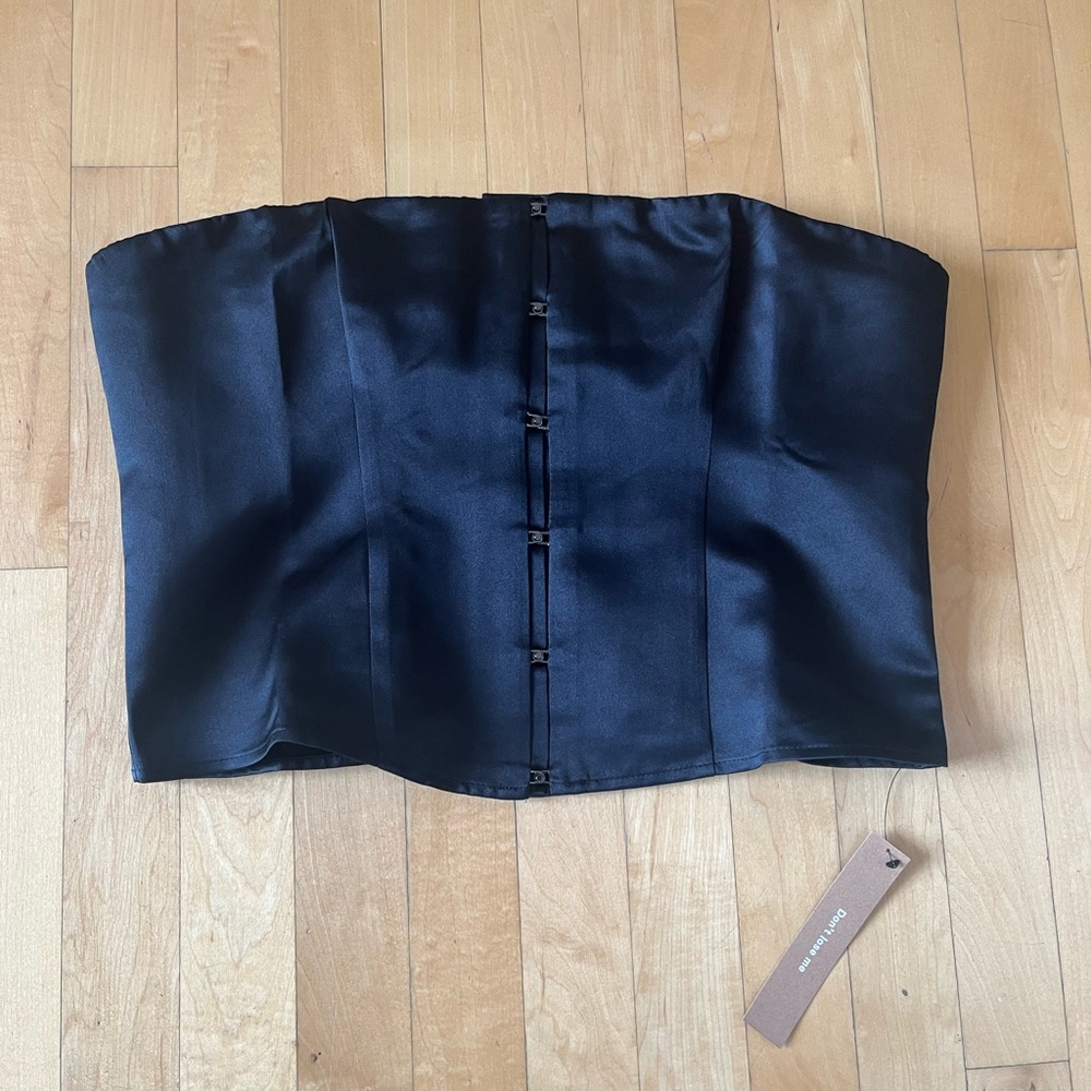 Reformation black satin top